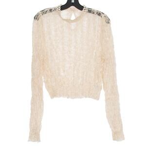 NWT Top Lace Sheer Cottage Romantic Coquette Prairie Feminine Ethereal Small